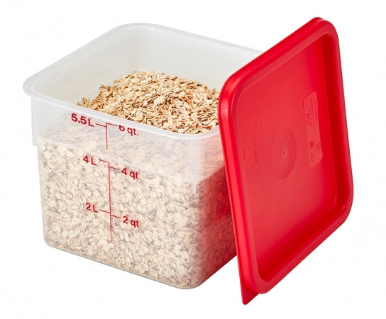 Cambro 6 Qt. Translucent Square Food Storage Container with Winter Rose-Colored Gradations