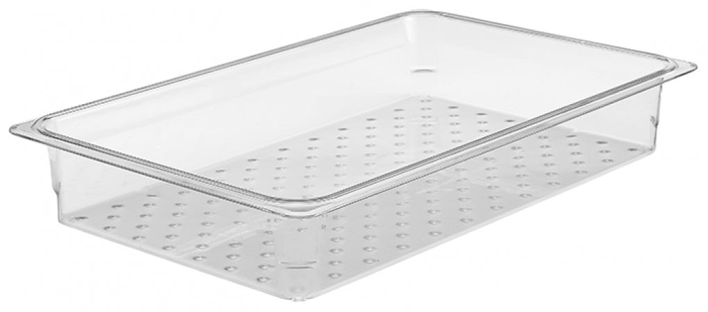 Cambro Camwear Full Size Clear Polycarbonate Colander Pan - 3" Deep