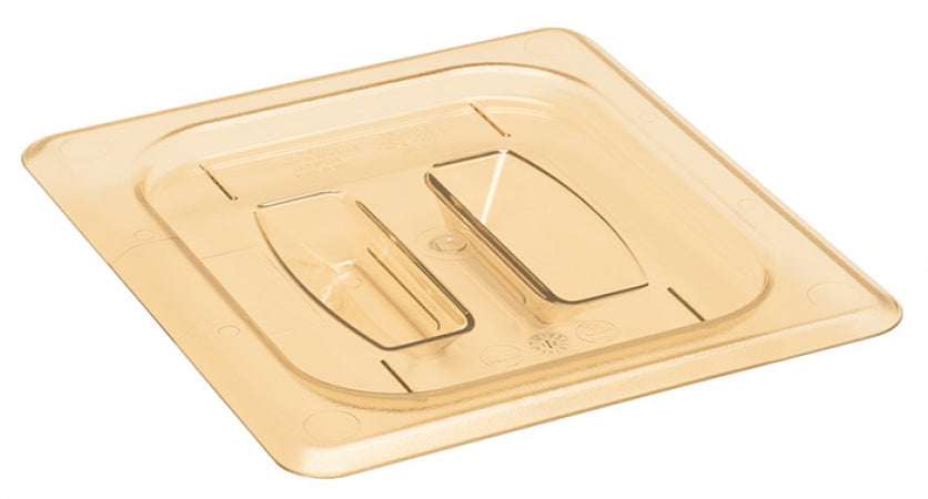 Cambro H-Pan 1/6 Size Amber High Heat Handled Lid