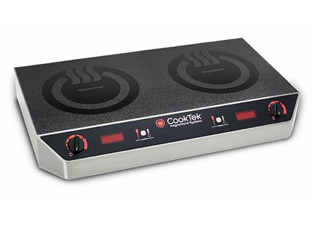 Heritage Induction Range, portable table-top, (2) 2500 watts, double hob, side by side, glass-ceramic top, sloped front, separate control knob, microprocessor with (20) power cook settings & auto shut-off, self-diagnostics, automatic pan detection, LE