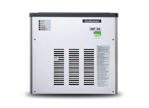 Scotsman Modular X-Safe Modular flake ice maker Max production capacity: upto 205kg/24hrs at 10°c air & 10°c water temp Air Cooled Gas type: R134A 230V/50Hz/1ph Dim: 564x536x531 (LxDxH)mm