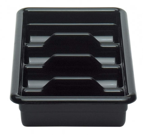 Cambro Black 4 Compartment Cutlery Box 11" x 20"