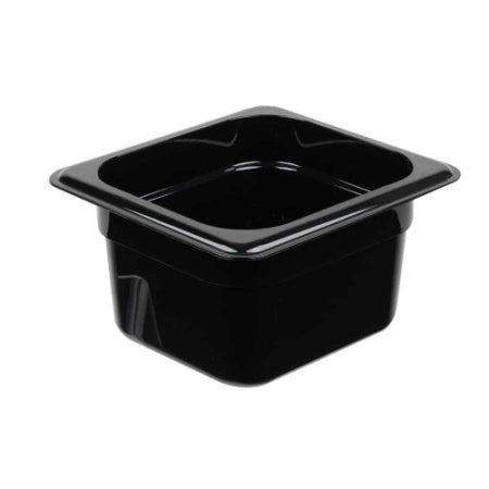 Cambro Camwear 1/6 Size Black Food Pan - 4" Deep