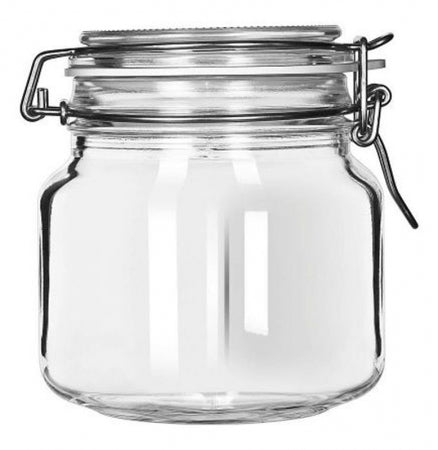 Libbey 25.25 oz. Garden Jar with Clamp Lid, Height 5 1/8 Inches, Top Diameter 5 1/8 Inches, Color Clear, Material Glass
