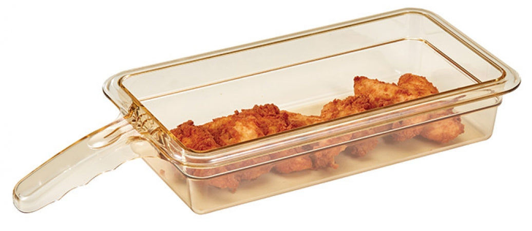 Cambro H-Pan 1/3 Size Amber High Heat Food Pan with Handle - 2 1/2" Deep