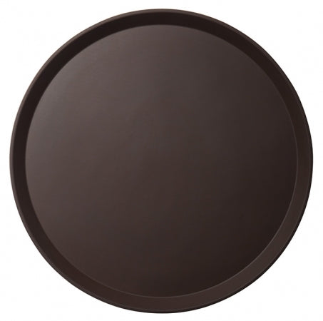 Cambro Camtread 18" Round Tavern Tan Non-Skid Serving Tray
