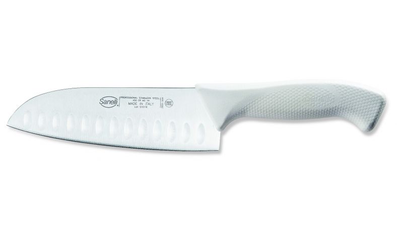 Santoku olivato Indented Santoku knife cm.16 white