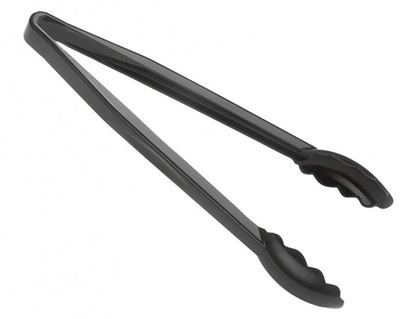 Cambro Lugano 12" Black Scallop Grip Plastic Tong
