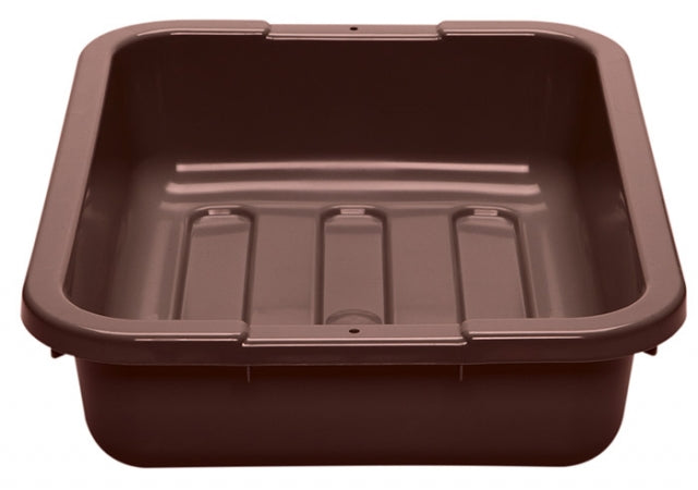 Cambro 20" x 15" x 5" Dark Brown Polyethylene Plastic Bus Box with Ribbed Bottom