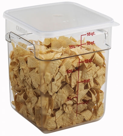 Cambro CamSquare 18 Qt. Clear Food Storage Container with Winter Rose Graduations