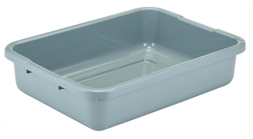 Cambro Cambox 21" x 15" x 5" Light Gray Polyethylene Plastic Bus Box with Ribbed Bottom