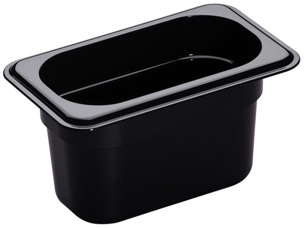 Cambro Camwear 1/9 Size Black Food Pan - 4" Deep