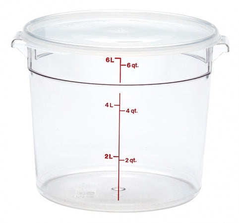 Cambro Camwear 6 Qt. Clear Round Food Storage Container