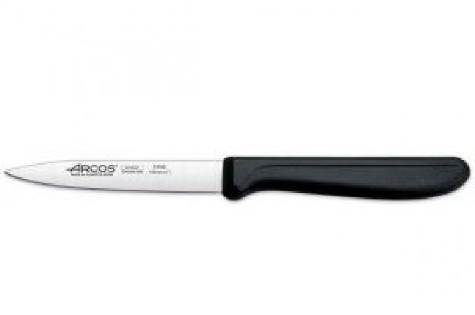 Paring Knife 100mm. Black Handle Genova