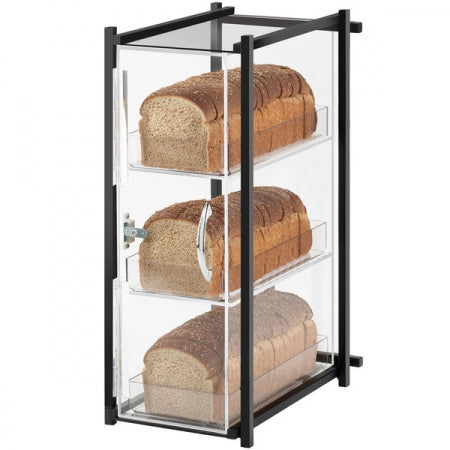 Cal-Mil One by One Three Tier Black Bread Display Case - 9 1/2" x 14 1/2" x 19 3/4"