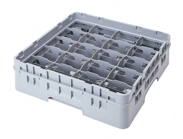 Cambro Camrack 4 1/4" High Customizable Soft Gray 20 Compartment Full Size Cup Rack