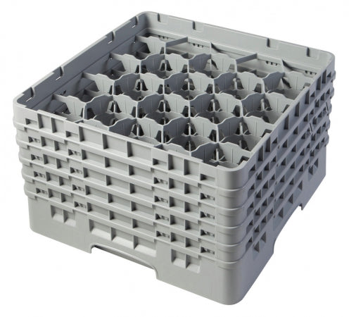 Cambro Camrack Customizable 10 1/8" Gray 20 Compartment Glass Rack