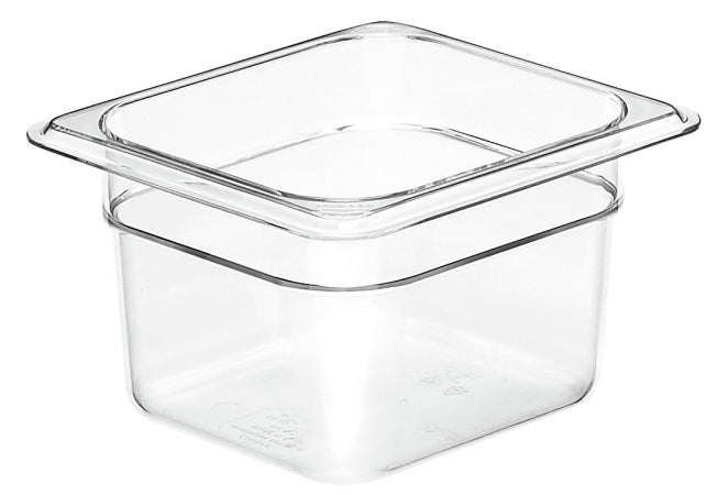 Cambro Camwear 1/6 Size Clear Food Pan - 4" Deep