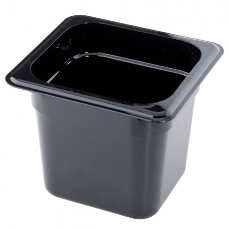 Cambro Camwear 1/6 Size Black Food Pan - 6" Deep