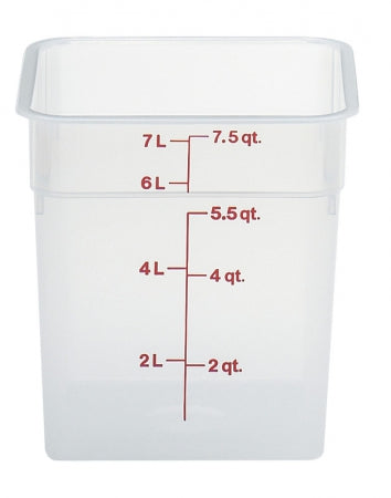 Cambro 8 Qt. Translucent Square Food Storage Container with Winter Rose-Colored Gradations