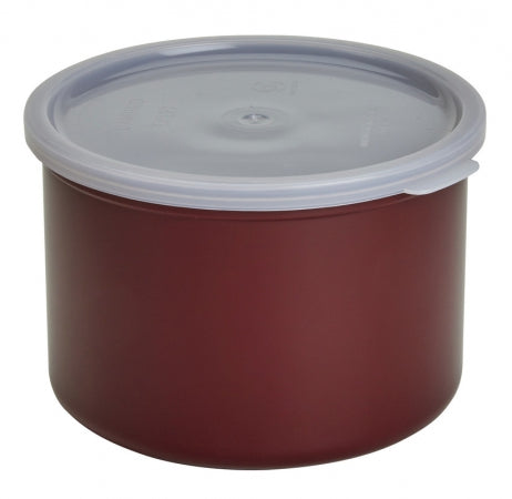 Cambro Reddish Brown Round Crock with Lid 1.5 Qt.