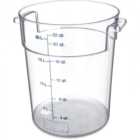 Carlisle Foodservice StorPlusô Round Food Storage Container 22 qt - Clear