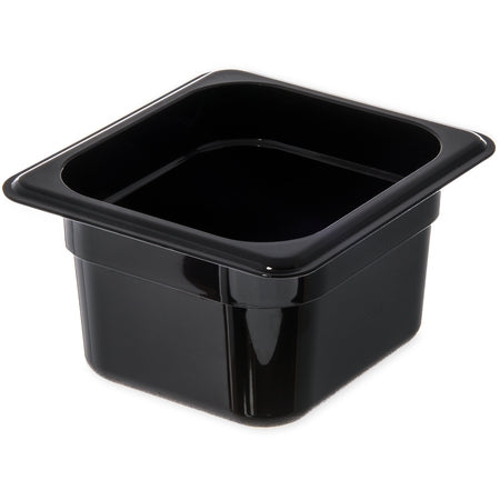 Carlisle Foodservice StorPlusô Polycarbonate Food Pan 1/6 Size, 4" Deep - Black