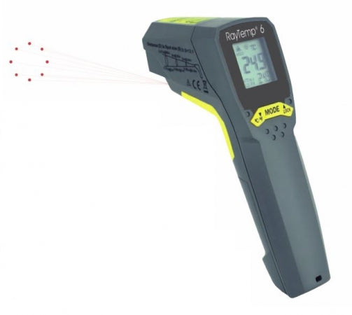 RayTemp 6 Infrared Thermometer with 8 dot circular laser for precise targeting Temperature range -60 to 550 °C
