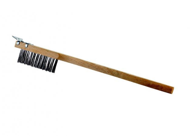 WIRE BRUSH LONG HANDLE W/SCRAPPER GRATER FAT FINE W/COVER