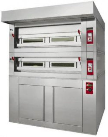 MacPan Modular Electric oven Tray capacity 3 (40x60 cm) Baking chamber height 18 cm Temperatur 0-400°C Baking chamber useful dimensions 1250x700x180 mm 8.4kW 400V/50Hz/3ph with Hood and Kit Wheels