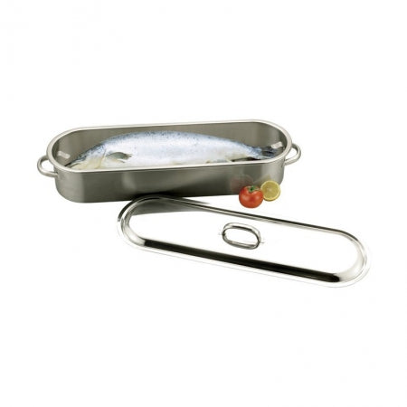 S/S FISH KETTLE 61 CM W/LID