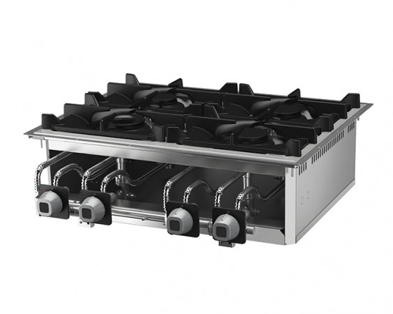 Olis 4 Burner Gas Range, 800 L mm x 625 D mm x 250 H mm