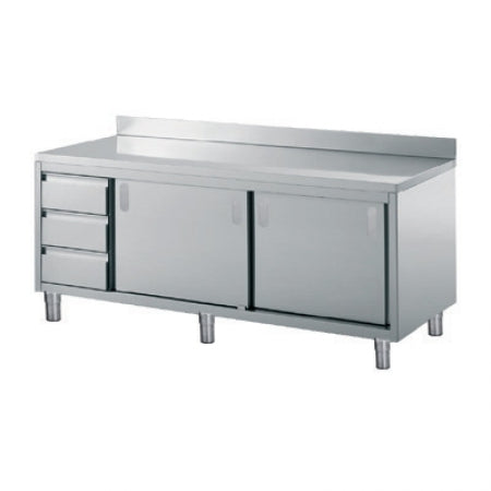 Olis Neutral Cupboard w/ Drawers And Back Upstand, 1700 L mm x 700 D mm x 850 H mm