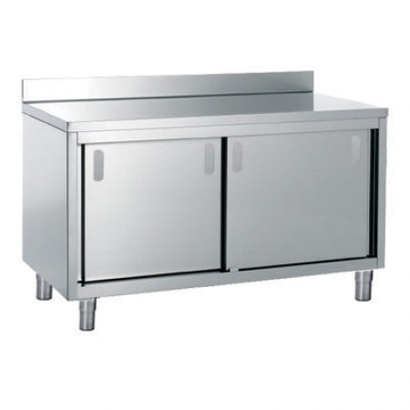 Olis Neutral Cupboard w/ Middle Shelf - Back Upstand, 2100 L mm x 700 D mm x 850 H mm