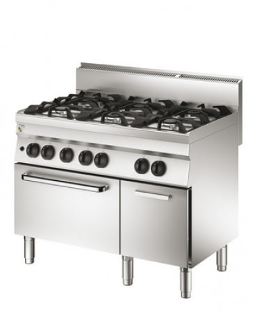 Olis 6 Gas Burners Boiling Top w/ Gas Oven, 1100 L mm x 650 D mm x 870 H mm