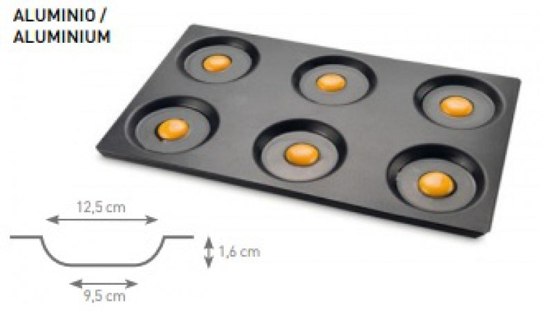 Multi-units Non Stick Aluminum tray, GN 1/1, 530 mm x 325 mm