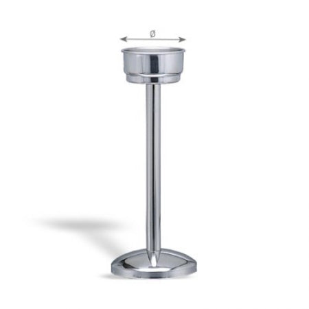 Wine Bucket Stand Stainless Steel 67.5cm height, with Bowl Bucket Stainless Steel 18cm round, Made in Spain