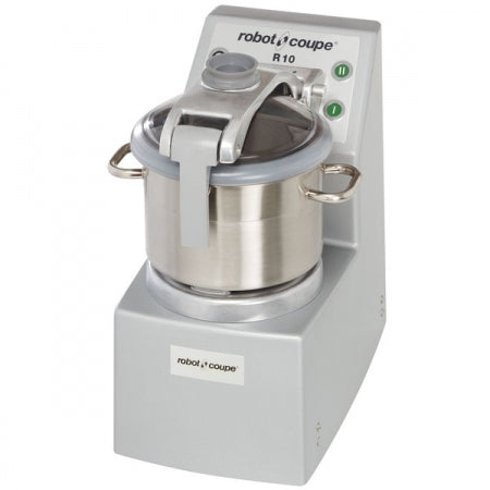 Table Top Cutter Mixer(Ref: 21391) Induction motor base, Pulse function, Supplied W/ Stainless steel 11.5 litre bowl with handle,3 stainless steel smooth blade assembly.  2 speeds 1500 / 3000 rpm Power 2600 Watts, 3 phase, 400V/50/3. Dim: 34.5x56x66Cms
