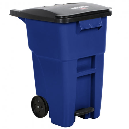 Rubbermaid Brute 50 Gallon Blue Standard Step-On Rollout Container with Lid