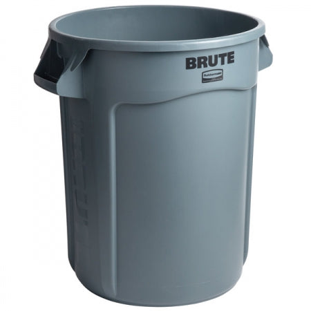 Rubbermaid 32 Gallon Brute Trash Can Plastic Round Gray Food Rated