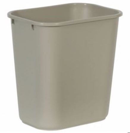 Rubbermaid 28.12 qt Rectangle Waste Basket Plastic Beige