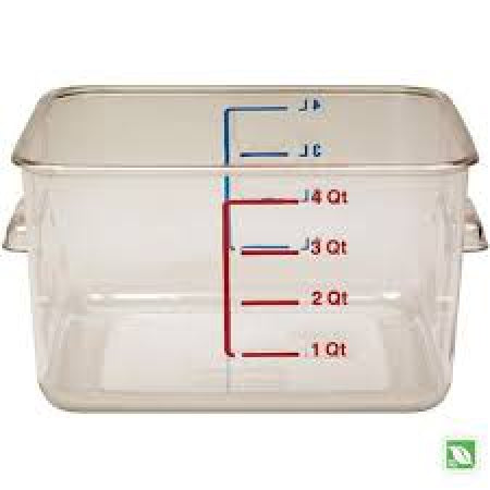 Rubbermaid 4 qt Space Saving Square Container Clear Poly