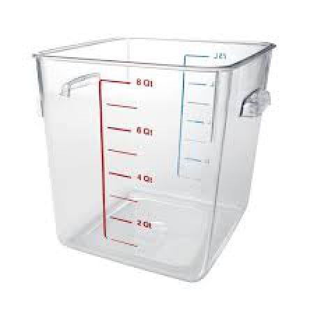Rubbermaid 8 qt Space Saving Square Container Clear Poly