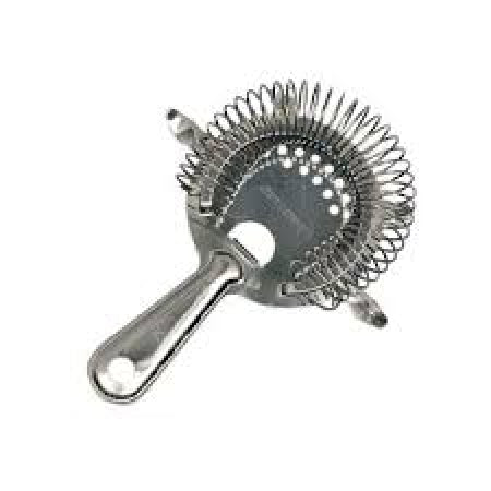 Spill-Stop Stainless Steel Four-Prong Cocktail Strainer