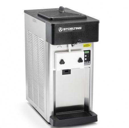 Stoelting Gravity Fed Single Flavor Counter Top Air Cooled 220-230V/60Hz/1ph 11.35 Lt. Hooper Volume 3/4 HP driver motor Dim:15 1/8 x 35 3/8 x 28 7/8 (WxDxH) in
