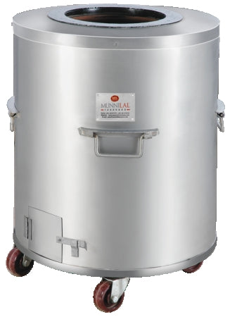 Munnilal Stailess Steel Round Tandoor Charcoal operation Size: 23" Dia x 40"