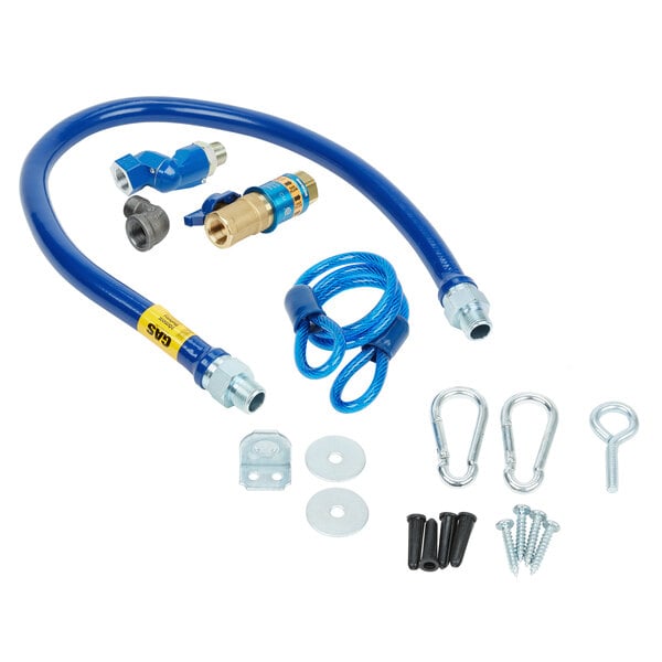 Dormont 1675KITCFS48 Deluxe Safety Quik® 48" Gas Connector Kit with Swivel MAX®, Elbow, and Restraining Cable - 3/4" Diameter