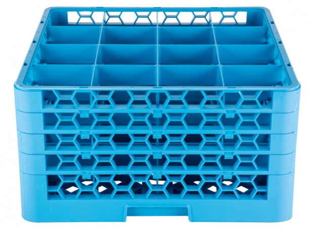Carlisle OptiClean 16 Compartment Glass Rack with 4 Extenders Maximum Glass Height: 9 1/2" Maximum Glass Diameter: 4 3/16"
