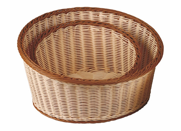 Pujadas Slanted Round Bamboo Basket Polypropylene Dia: 40cm Height: 13/23 cm