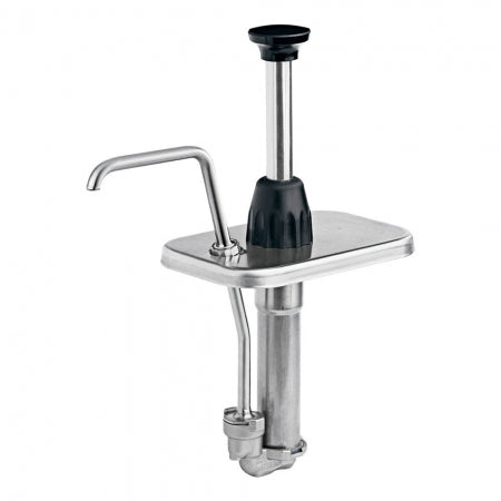 Server CP-200 Stainless Steel 2 oz. Pump with Lid for 2 Qt. Fountain Jar can be reduced for 1 3/4,1 1/2 or 1 1/4 oz